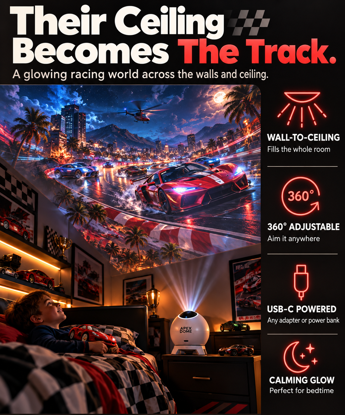 Apex Dome™ Racetrack Light Projector